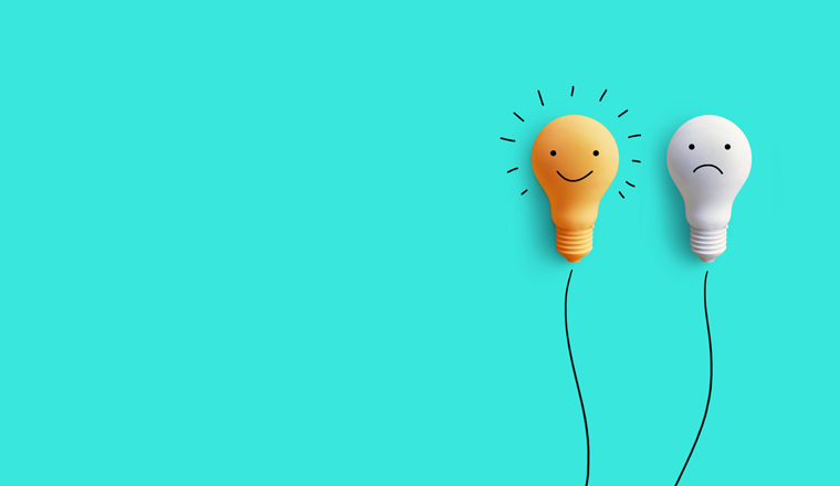 Business creativity idea concepts.with comparison  light bulb