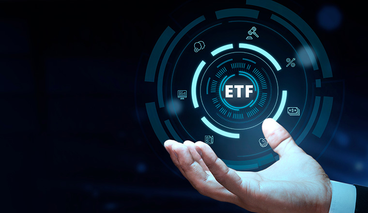 ETF Exchange-traded fund stock market business finance investment concept.