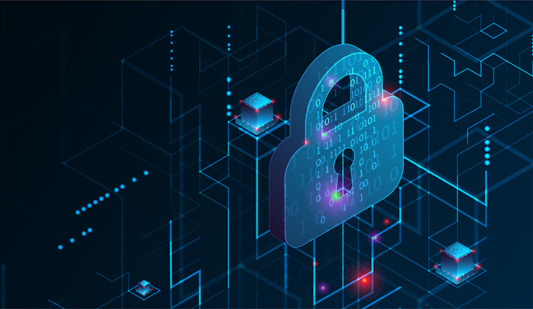 Isometric protection concept. Protect mechanism, system privacy.