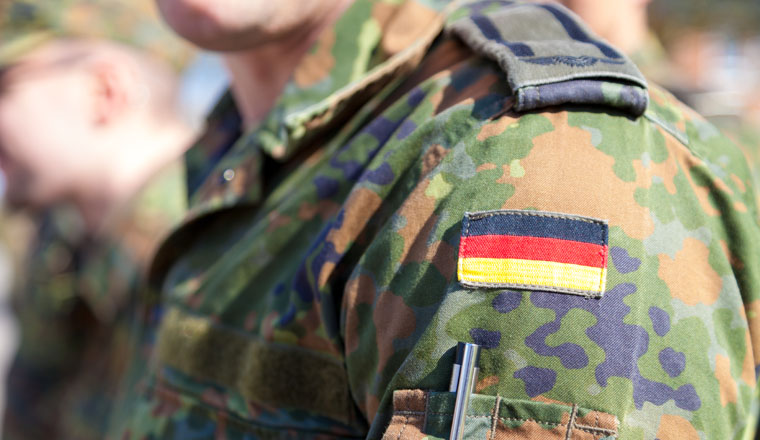 german flag on german army uniform