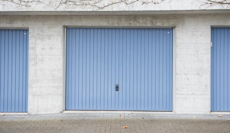 Garage door blue