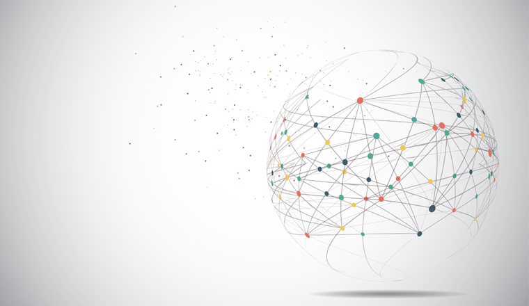 Global network connection. World map point and line composition concept of global business. Vector Illustration