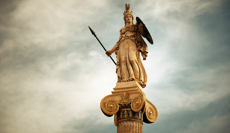 Athena statue in Athens, Greece. 