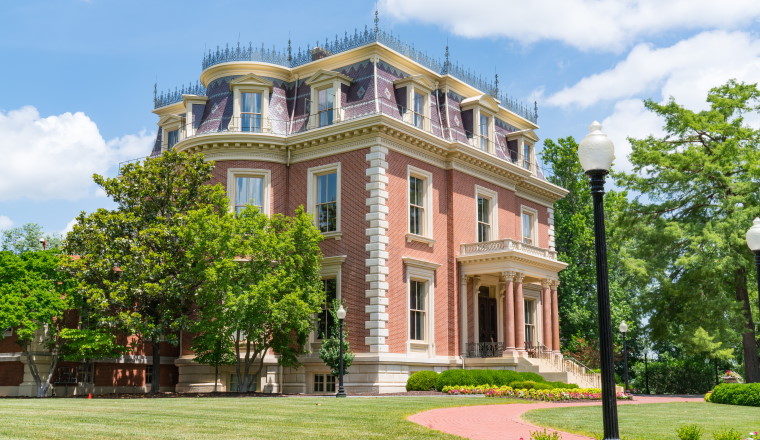 JEFFERSON CITY, MO - JUNE 20, 2018: Historic victorian Missouri Governor's Mansion in Jefferson City