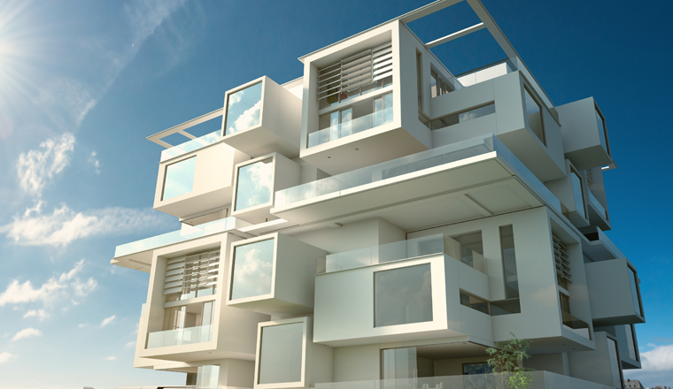 3D rendering of a modern original building block