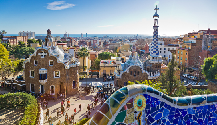 Guell park, Barcelona, Catalania, Spain. Protected by UNESCO
