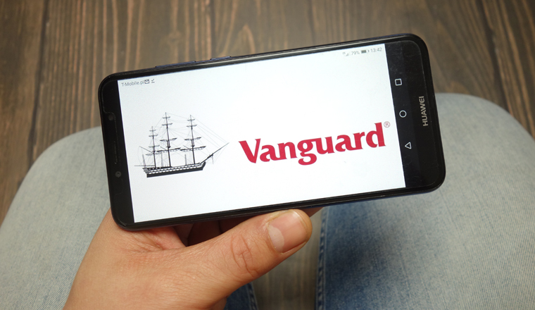 KONSKIE, POLAND - 05 MAY, 2019: Vanguard Group Inc logo displayed on Huawei smartphone