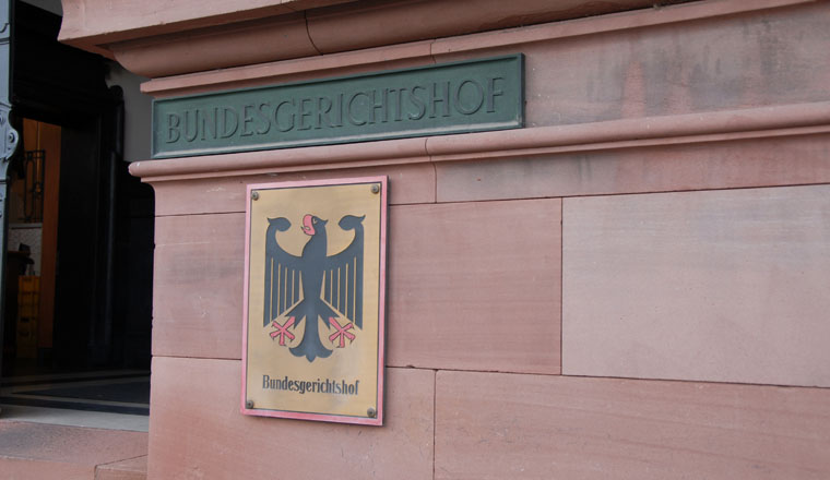 Karlsruhe, Baden-Wurttemberg / Germany - September 25, 2007: Entrance to The Federal Court of Justice in Karlsruhe, Germany - Bundesgerichtshof - BGH - is the highest court in Germany