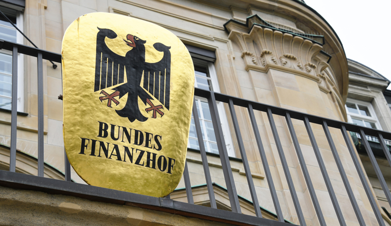 Munich, Bavaria / Germany - May 19, 2018: Sign of The Federal Finance Court - Bundesfinanzhof - in Munich, Germany - It is one of the federal Supreme Courts of Germany