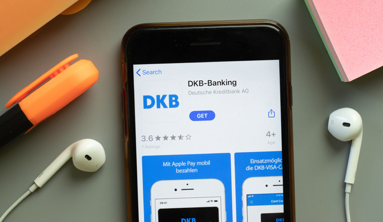 New York, United States - 7 November 2020: DKB-Banking app store logo on phone screen, Illustrative Editorial.