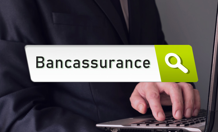  Bancassurance inscription on the piece of paper.
