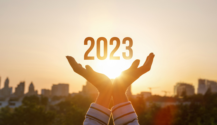 The concept of a new year 2023 and new hopes.