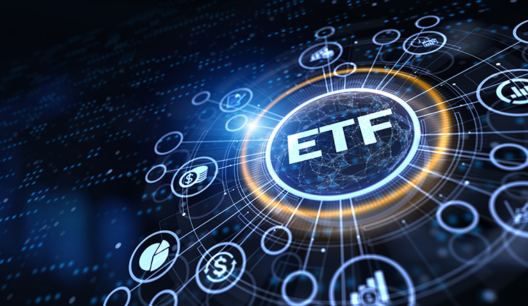 ETF Exchange-traded fund stock market business finance investment concept.