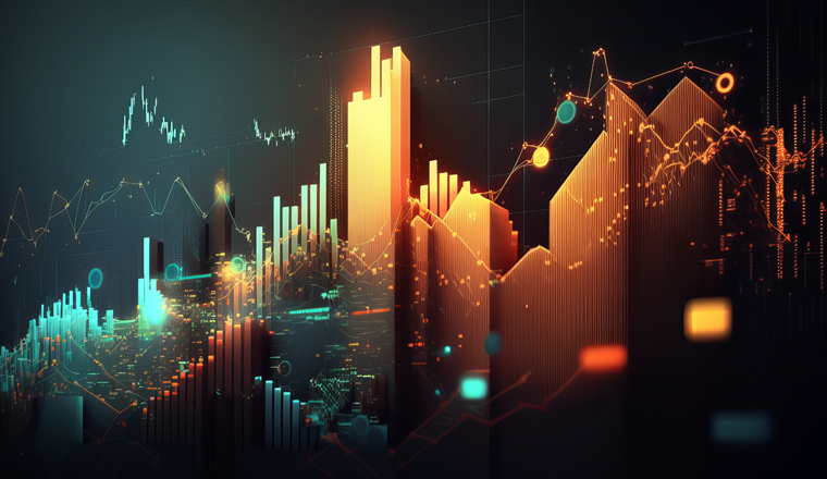 Abstract Background chart stock market. Generative AI