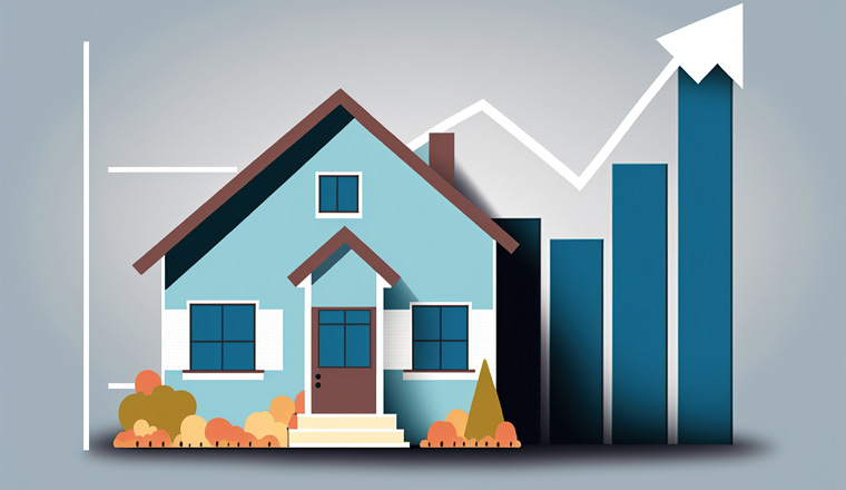 ai generated  Illustration house of raising charts