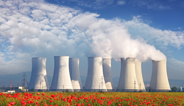 Nuclear power plant with a red field