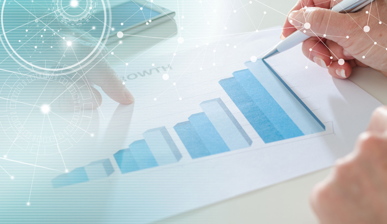 Analyzing growing results on a graphic; multiple exposure