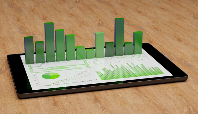 Ökologische Analyse von Wachstum und Nachhaltigkeit auf Tablet Computer