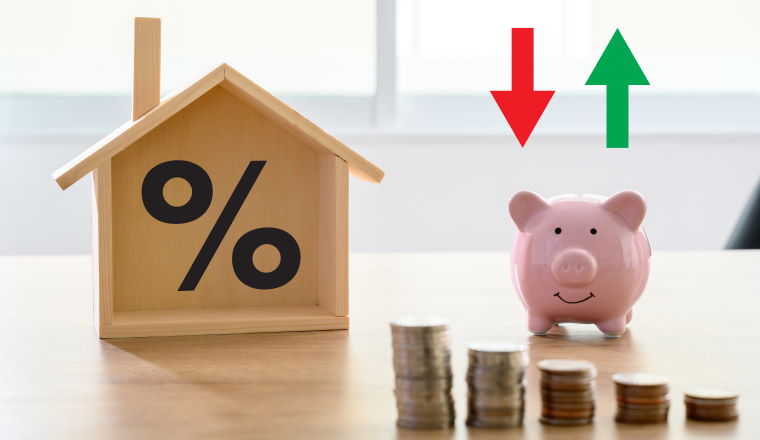 Mortgage rates business concept of investment housing  real estate interest rates