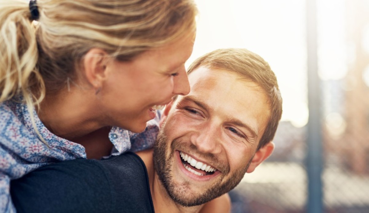 Closeup, Loving Couple, Blonde Woman and Beautiful Man
