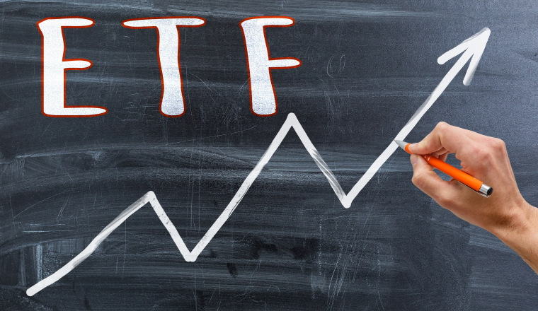 ETF - Exchange Traded Fund. Trade Market ICO IPO Financial Technology Business Investment concept