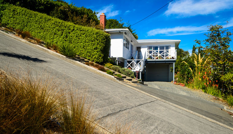 Baldwin street - the steepest street in the world, Dunedin, New Zealand