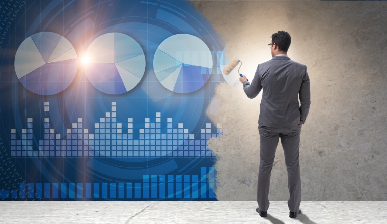 Businessman painting in business concept