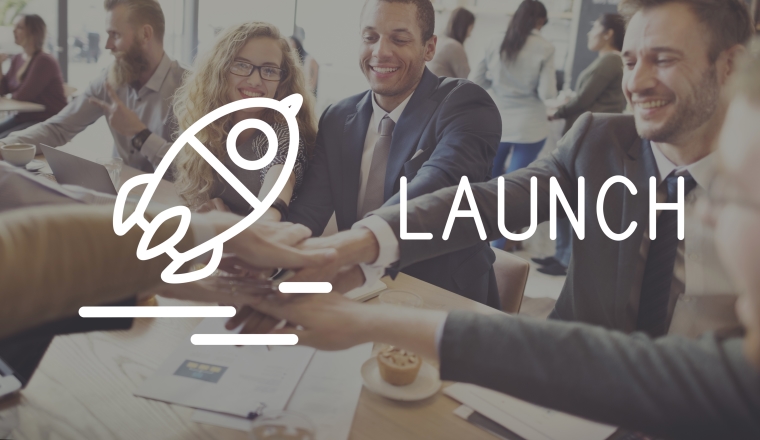 Launch Startup Business Success Release Concept