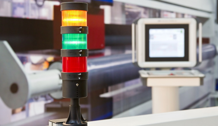 Signalleuchte auf einer VerarbeitungsmaschineWarning light on a processing machine