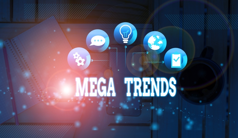 Handwriting text Mega Trends. Conceptual photo powerful phenomena impacting the foundations of our world