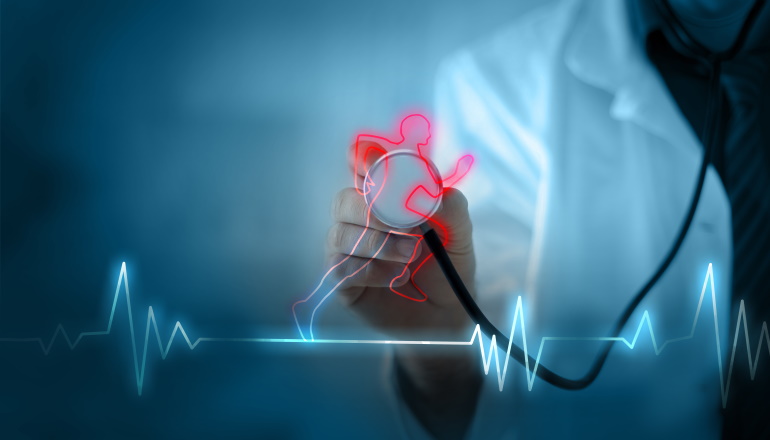 Cardio exercise increases the heart's health, concept healthy body, healthy mind