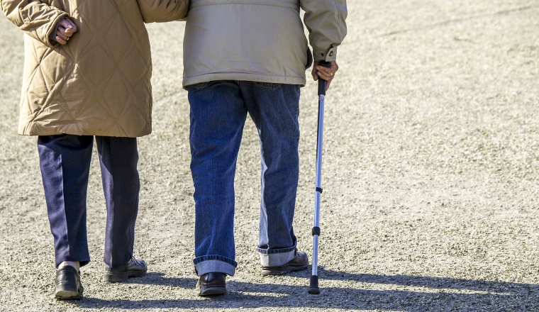 Older couple with stick
