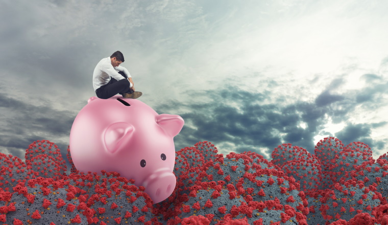 Concept of economic difficulties caused by the crisis