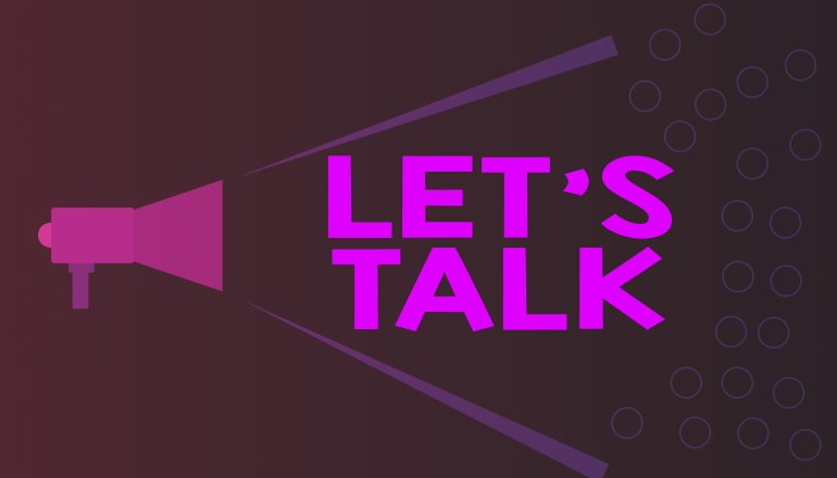 Writing note showing Let S Is Talk. Business concept for suggesting in the beginning of a conversation on the topic Megaphone Extending Loudness and Volume Range for Public Announcement