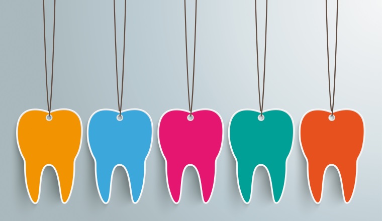 5 Toothstickers on the gray background. Eps 10 vector file.