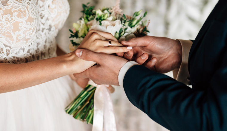 exchange of wedding rings white