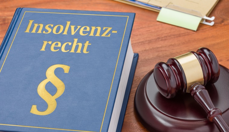 Gesetzbuch mit Richterhammer - Insolvenzrecht