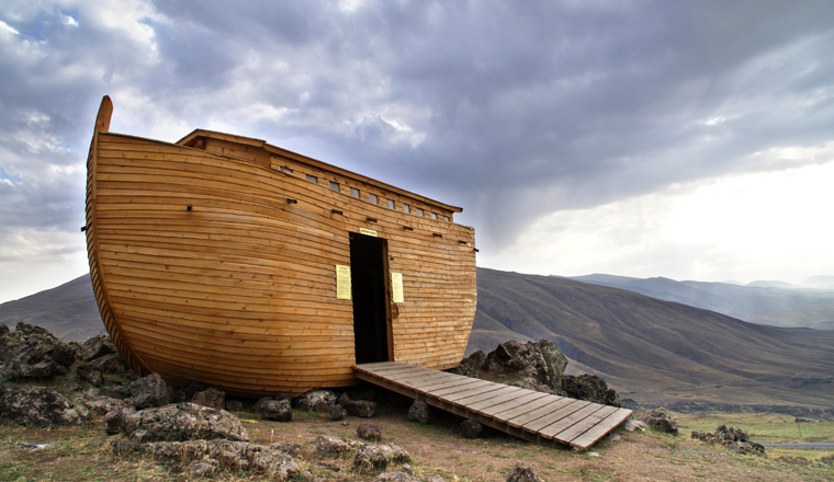 Constructed Noah's Ark on Mount Ararat           