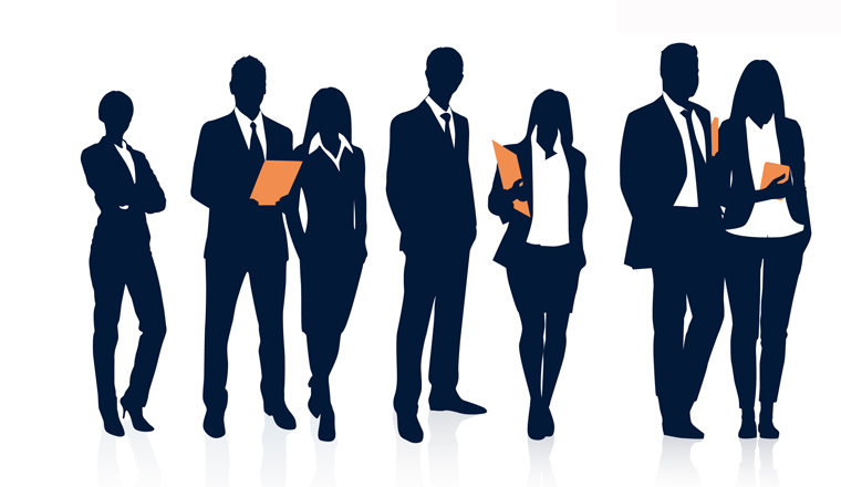 Business People Team Crowd Silhouette Businesspeople Group Human Resources Vector Illustration