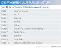 Maklers Favoriten: Die Top-10-Anbieter der Risikolebensversicherung
